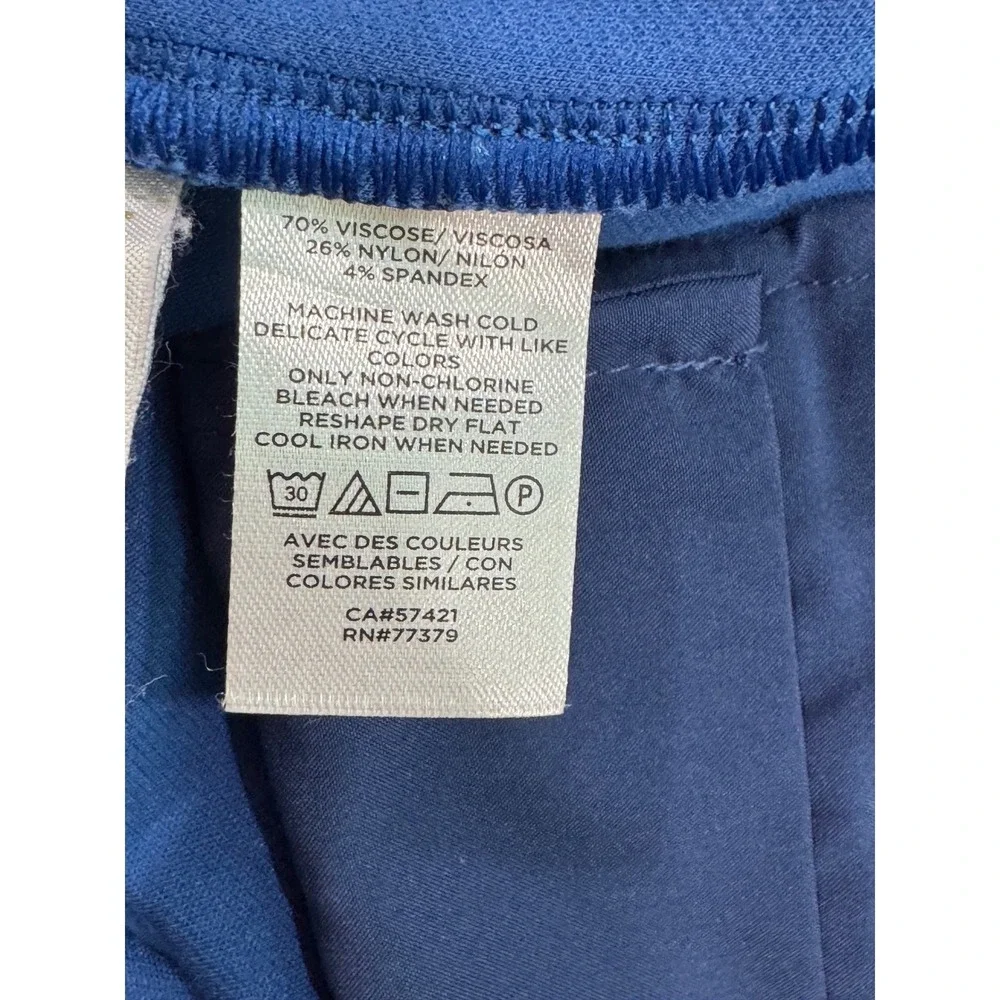 Ann Taylor Blue High Waisted Pintuck Flare Leg Trousers Size 2 Side Zip Career